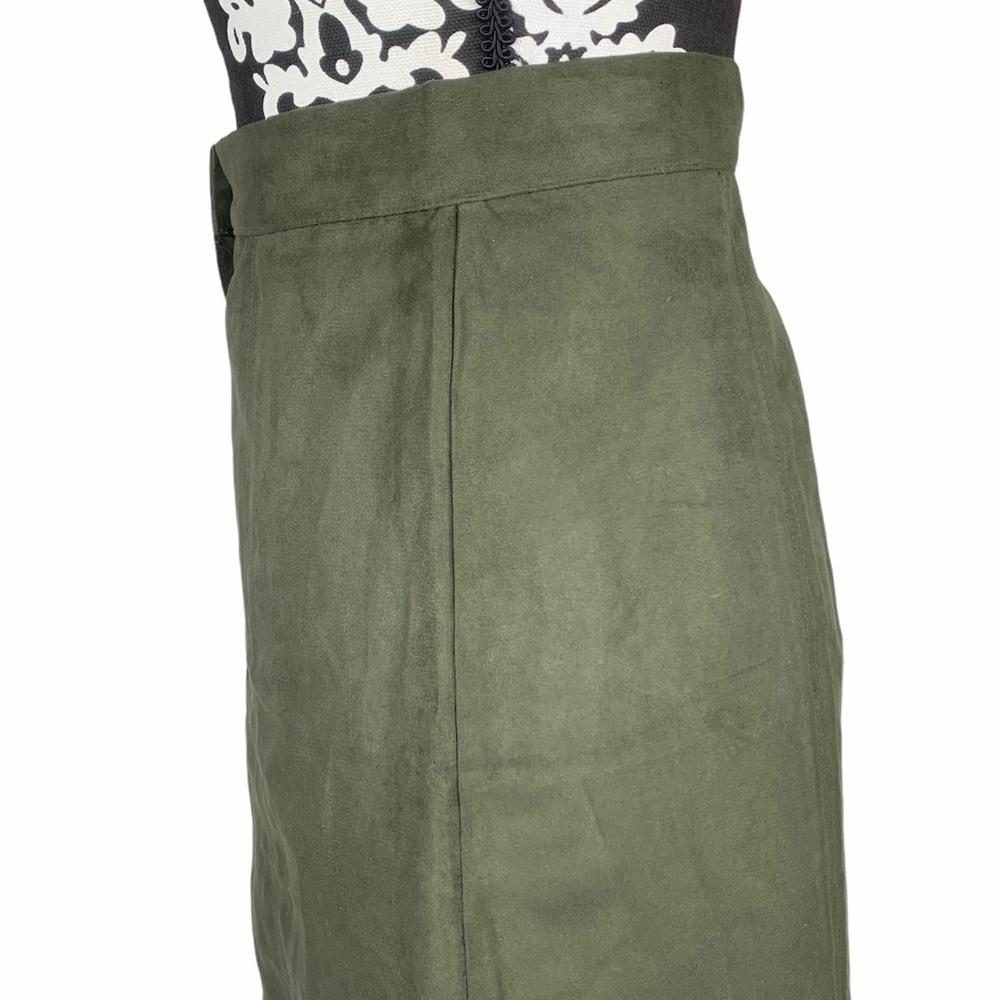 🍀AKIRA Skirt Button Down Faux Suede High Waisted - Picture 5 of 10